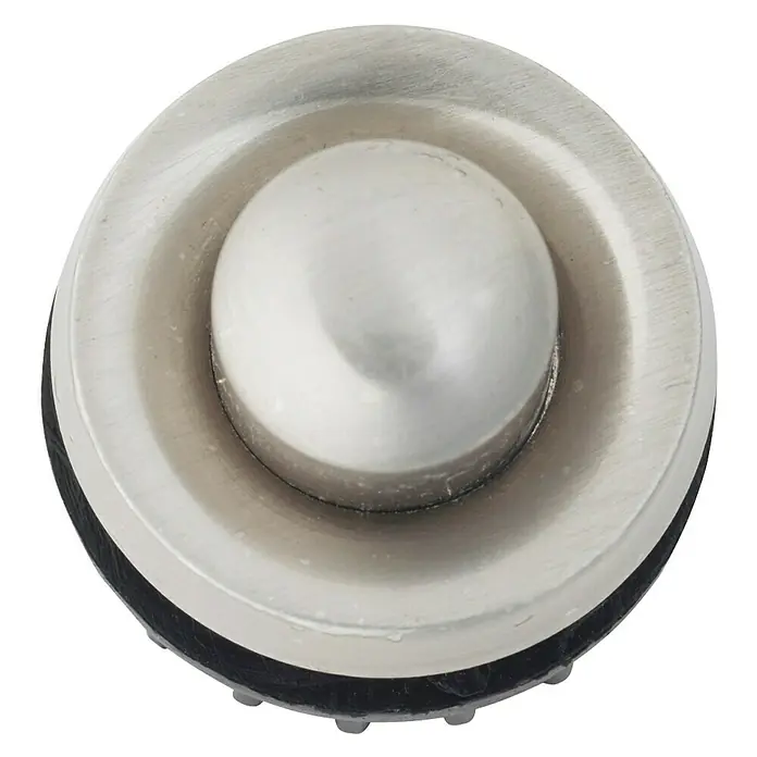 Heidemann Klingeltaster Lang - Silber, Messing, Vernickelt, Durchmesser: 18 mm - Vorderansicht