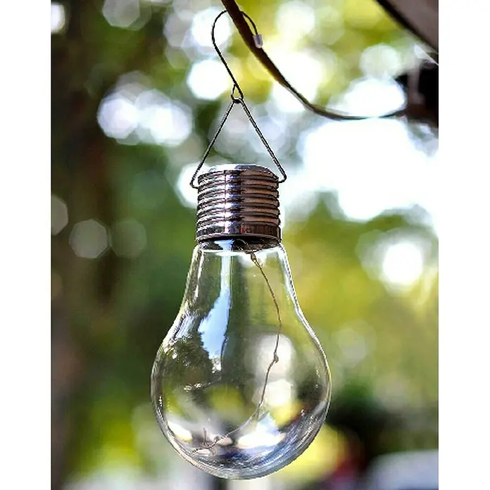 BAUHAUS Solarna svjetiljka Bulb - 0,05 W, Topla bijela, Ø x V: 7 x 13,5 cm - Pogled sprijeda