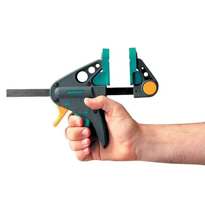 Wolfcraft Jednoručna stega EHZ PRO - Raspon: 150 mm, Stezna snaga: 900 N, Dužina do izljeva: 65 mm