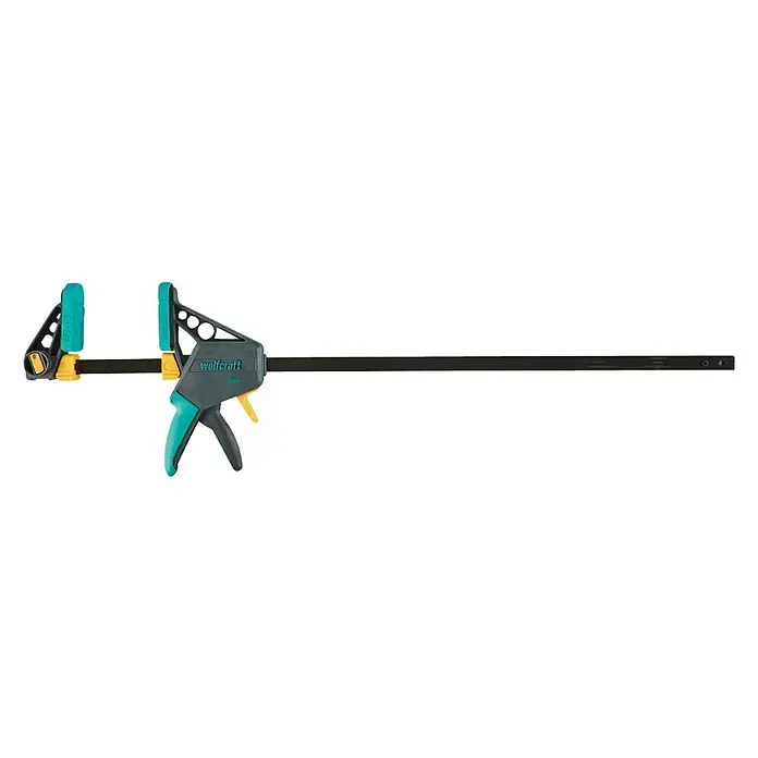 Wolfcraft Jednoručna stega EHZ PRO - Raspon: 700 mm, Stezna snaga: Do 1.200 N, Dužina do izljeva: 100 mm - Pogled s desne strane