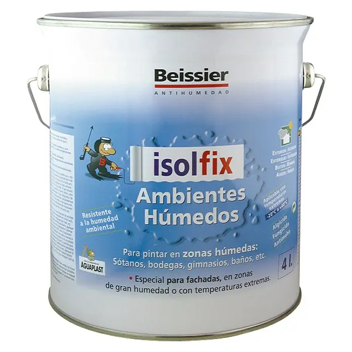 Beissier Pintura antimanchas Isolfix Ambientes húmedos - Blanco, 4 l