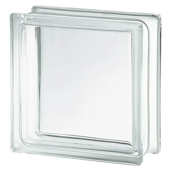 Bloque de vidrio Clear View - Claro, Estructura: Liso, Cuadrado - Vista angular