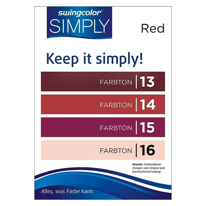 swingcolor Wandfarbe SIMPLY - Rot - Nr. 16, 2,5 l, Matt
