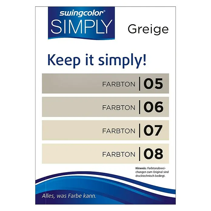 swingcolor Wandfarbe SIMPLY Beige - Beige - Nr. 06, 2,5 l, Matt