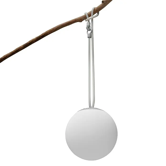 BAUHAUS Solar-Hängeleuchte - Durchmesser: 20 cm, Grau, Weiß, IP44 - Vorderansicht