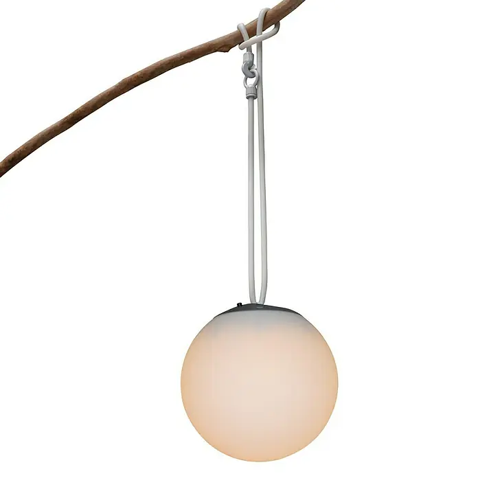 BAUHAUS Solar-Hängeleuchte - Durchmesser: 20 cm, Grau, Weiß, IP44 - Vorderansicht