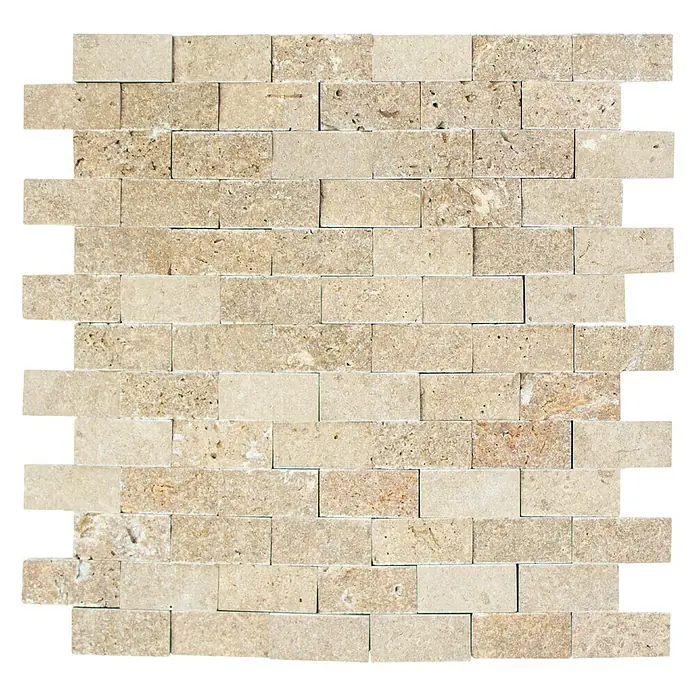 Mosaikfliese Brick Splitflace Noce X3D 44248 - 30,5 x 29 cm, Beige, Matt - Ansicht von oben