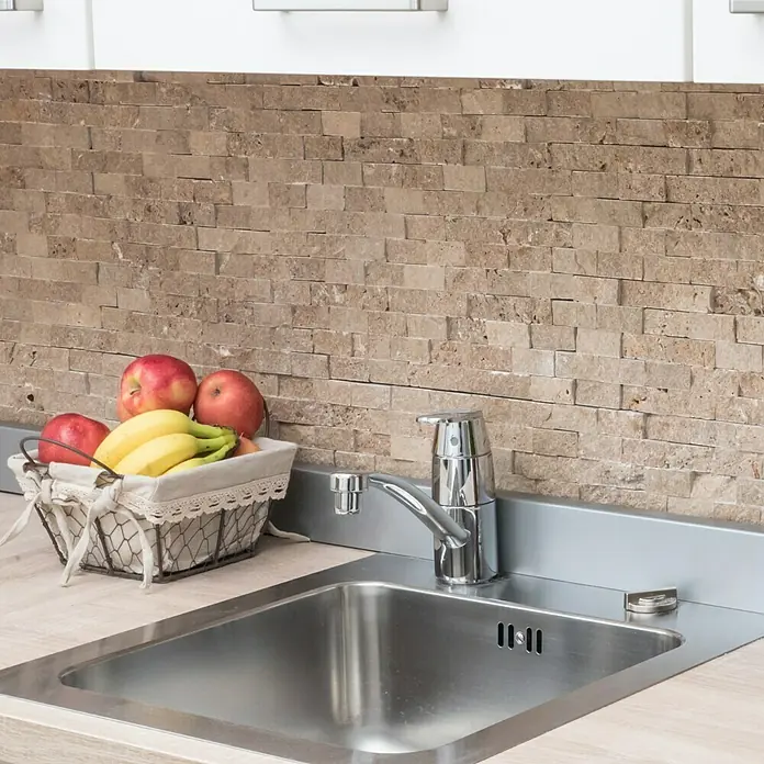 Mosaikfliese Brick Splitflace Noce X3D 44248 - 30,5 x 29 cm, Beige, Matt - Stimmungsaufnahme