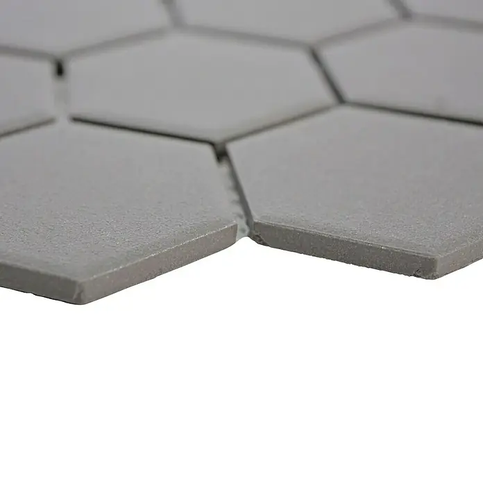 Mosaikfliese Hexagon Uni CU HX137 - 32,5 x 28,1 cm, Dunkelbeige, Matt - Detailaufnahme