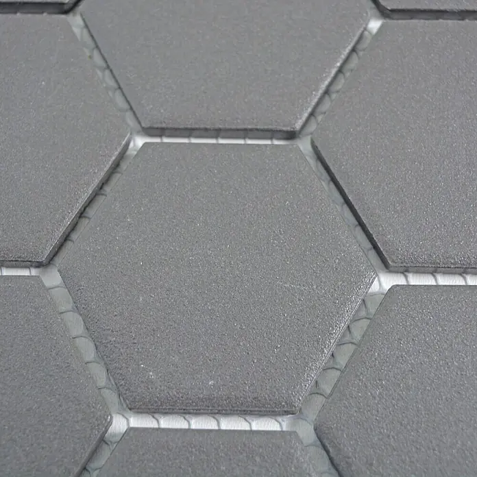 Mosaikfliese Hexagon Uni CU HX137 - 32,5 x 28,1 cm, Dunkelbeige, Matt - Detailaufnahme