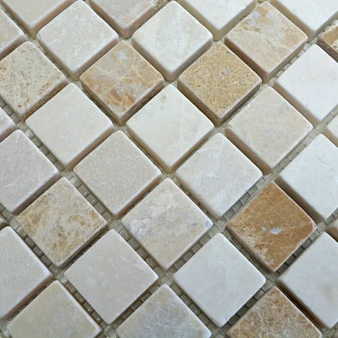 Mosaikfliese Quadrat Mix XNT 46266 - 30,5 x 30,5 cm, Beige/Braun, Matt - Detailaufnahme