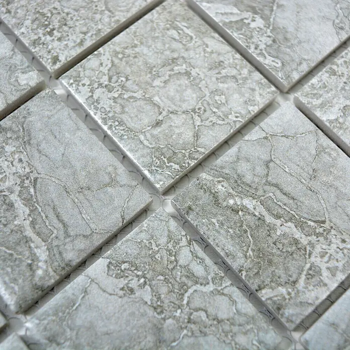 Mosaikfliese Quadrat Cortona CIM Q48 CG - 30,6 x 30,6 cm, Grau, Matt - Detailaufnahme