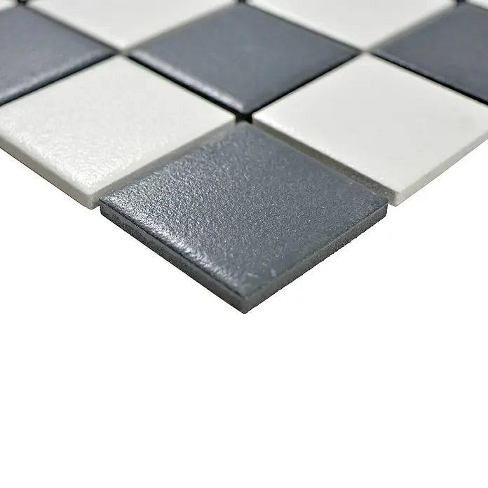 Mosaikfliese Quadrat Mix SAT 348 - 29,8 x 29,8 cm, Schwarz/Weiß, Matt - Detailaufnahme