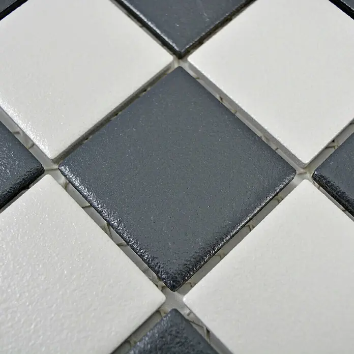 Mosaikfliese Quadrat Mix SAT 348 - 29,8 x 29,8 cm, Schwarz/Weiß, Matt - Detailaufnahme