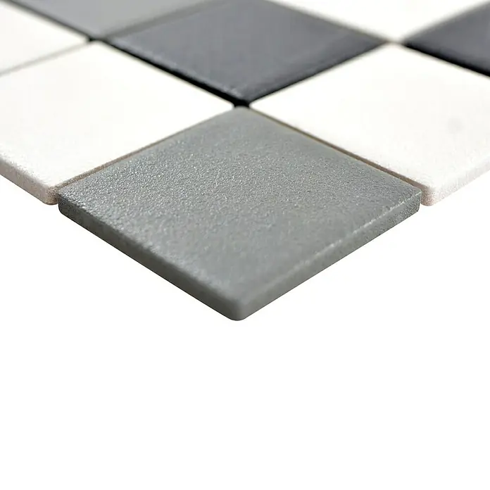 Mosaikfliese Quadrat Mix SAT 543 - 29,8 x 29,8 cm, Schwarz/Grau/Weiß, Matt - Detailaufnahme