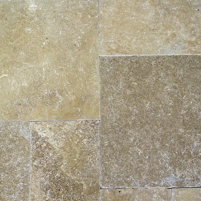 Antikmarmor Travertin Römischer Verband - 6 -tlg., Beige, Matt - Ansicht von oben
