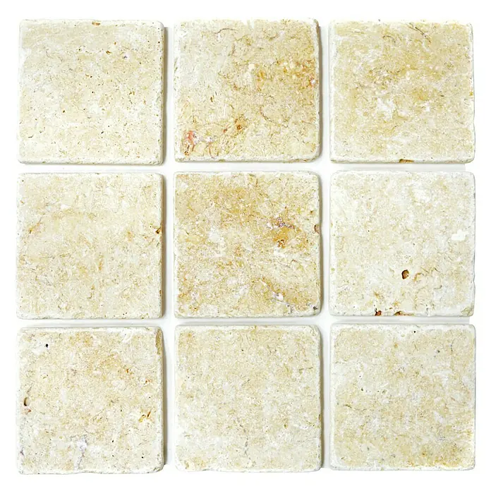 Antikmarmor Seabed - 10 x 10 cm, Beige, Matt - Ansicht von oben