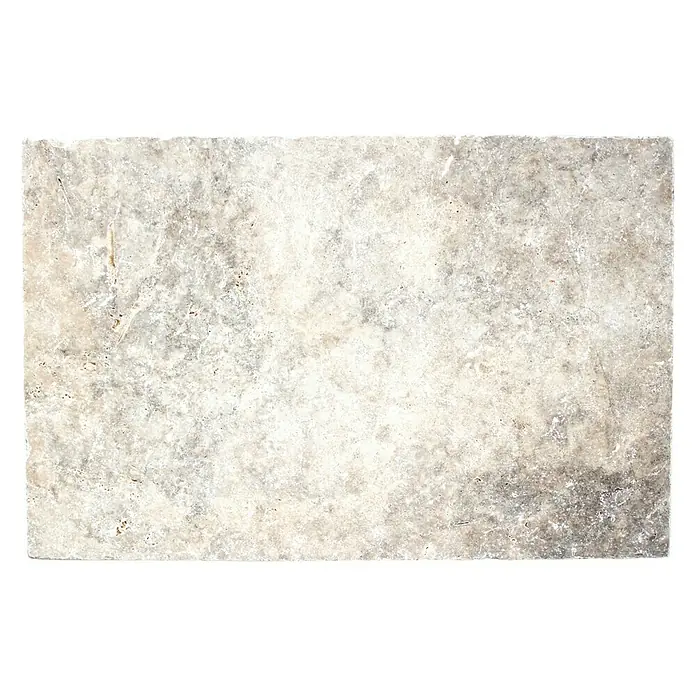 Antikmarmor Travertin - 61 x 40,6 cm, Silber, Matt - Ansicht von oben