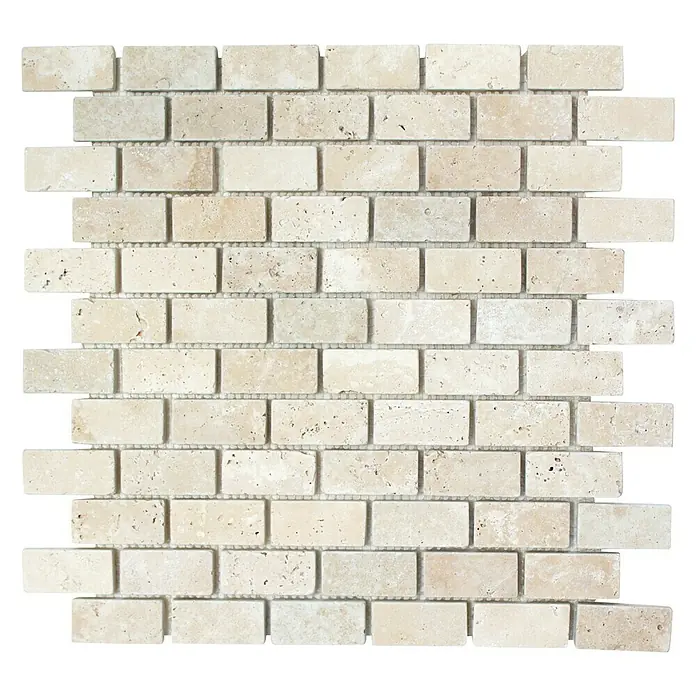Mosaikfliese Brick Chiaro XNT 46234 - 30,5 x 30,5 cm, Beige, Matt - Ansicht von oben