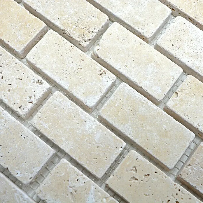 Mosaikfliese Brick Chiaro XNT 46234 - 30,5 x 30,5 cm, Beige, Matt - Detailaufnahme