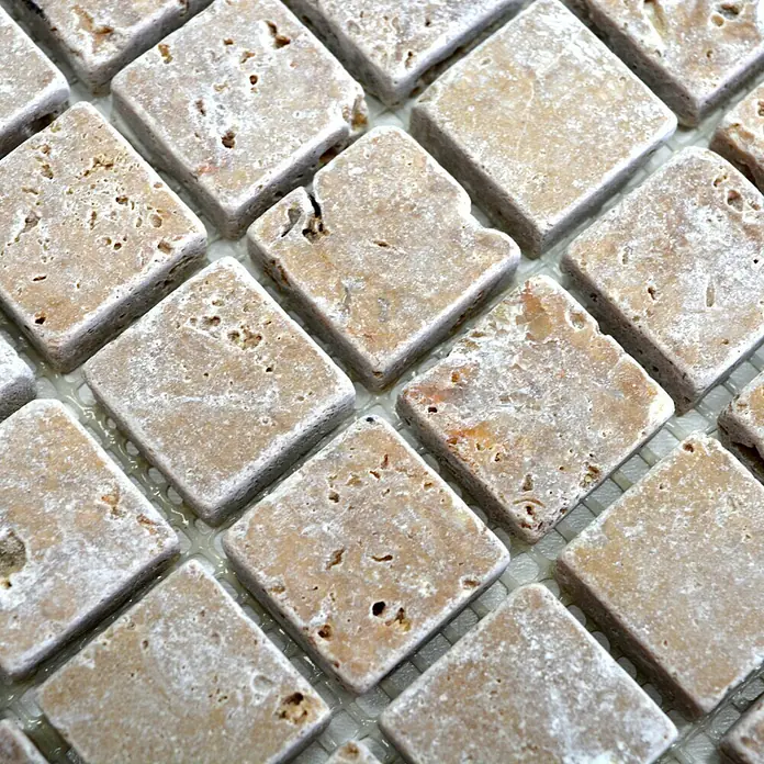 Mosaikfliese Quadrat Noce XNT 44023 - 30,5 x 30,5 cm, Beige, Matt - Detailaufnahme