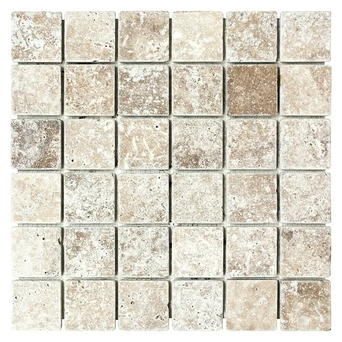 Mosaikfliese Quadrat Noce XNT 44048 - 30,5 x 30,5 cm, Beige/Braun, Matt - Ansicht von oben