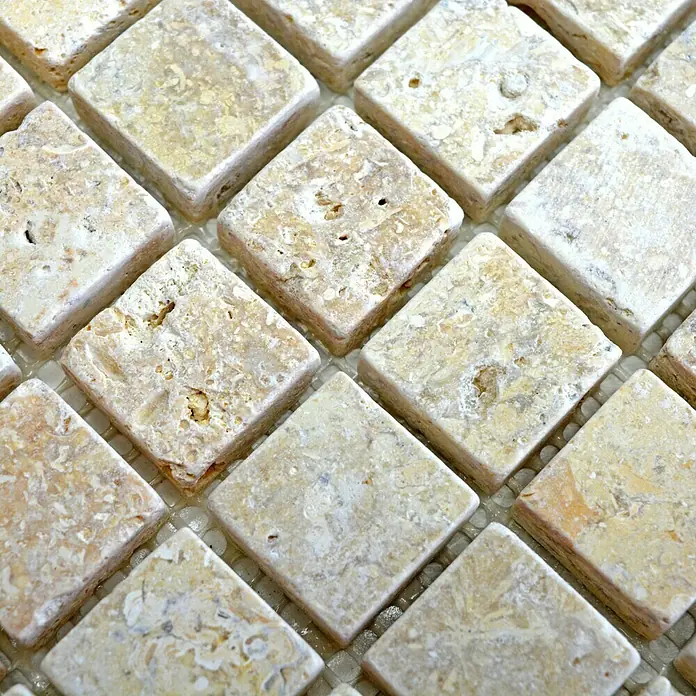 Mosaikfliese Quadrat Seabed XNT 48023 - 30,5 x 30,5 cm, Beige, Matt - Detailaufnahme