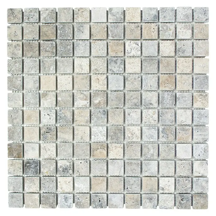 Mosaikfliese Quadrat XNT 47023 - 30,5 x 30,5 cm, Silber, Matt - Ansicht von oben