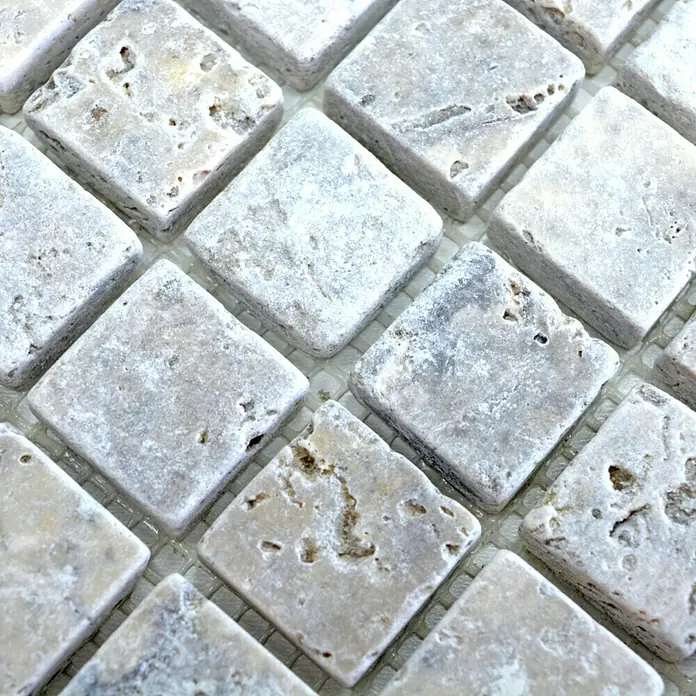 Mosaikfliese Quadrat XNT 47023 - 30,5 x 30,5 cm, Silber, Matt - Detailaufnahme