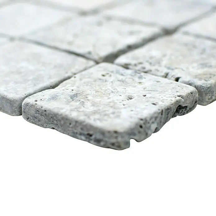 Mosaikfliese Quadrat XNT 47048 - 30,5 x 30,5 cm, Silber, Matt - Detailaufnahme