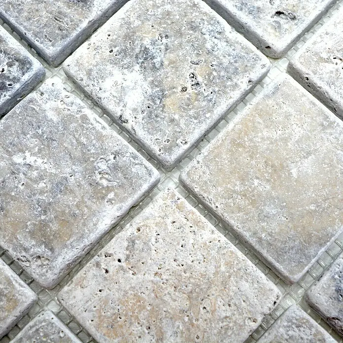 Mosaikfliese Quadrat XNT 47048 - 30,5 x 30,5 cm, Silber, Matt - Detailaufnahme