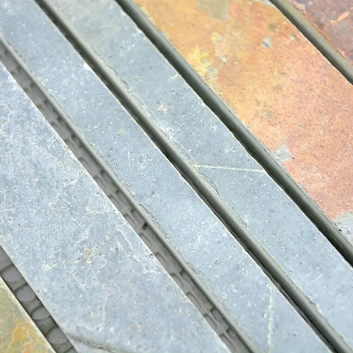 Mosaikfliese Stäbchen MOS SL 169 - 30 x 30 cm, Anthrazit, Matt - Detailaufnahme