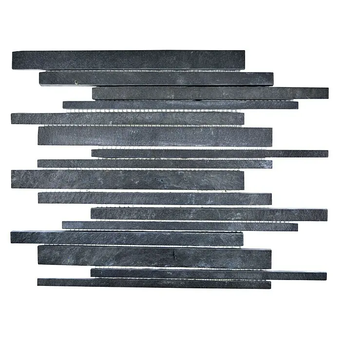 Mosaikfliese Stäbchen MOS SL 189 - 30 x 30 cm, Schwarz, Matt - Ansicht von oben