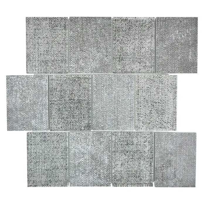 Mosaikfliese Rechteck Crystal Mix XCM J509 - 30 x 30 cm, Grau, Matt - Draufsicht