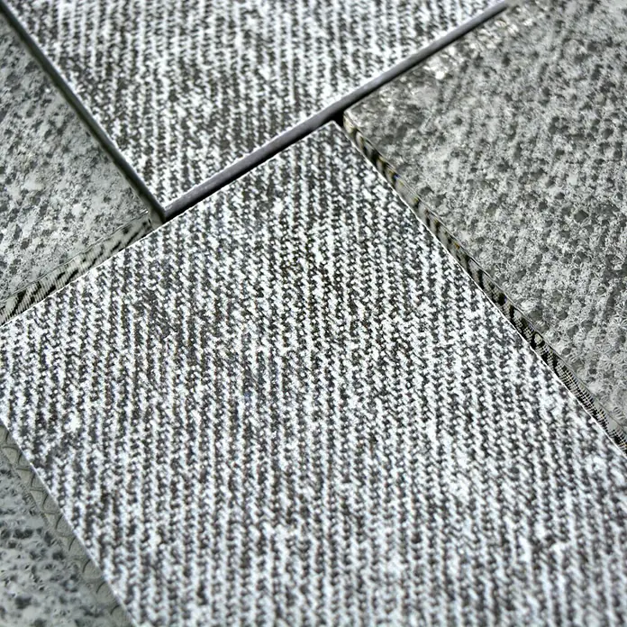 Mosaikfliese Rechteck Crystal Mix XCM J509 - 30 x 30 cm, Grau, Matt - Detailaufnahme