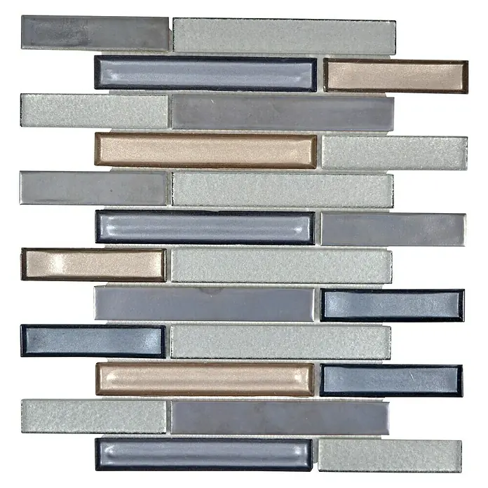 Mosaikfliese Verbund Crystal Mix XOL CSL - 25 x 30 cm, Weiß/Silber, Glänzend - Draufsicht