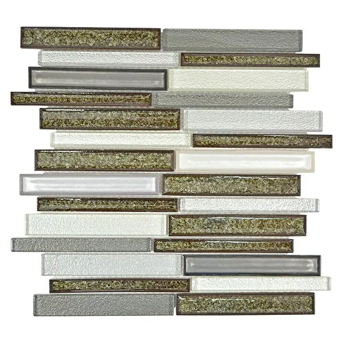 Mosaikfliese Verbund Crystal Mix ICE MV39 - 30 x 30 cm, Grau, Glänzend - Ansicht von oben