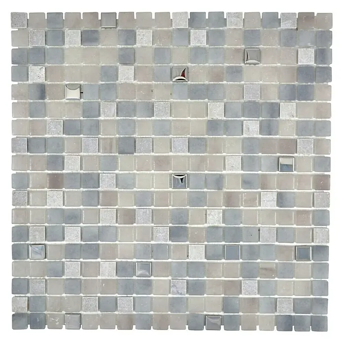 Mosaikfliese Quadrat Crystal Mix LOPE 04AN - 30 x 30 cm, Grau, Glänzend - Ansicht von oben