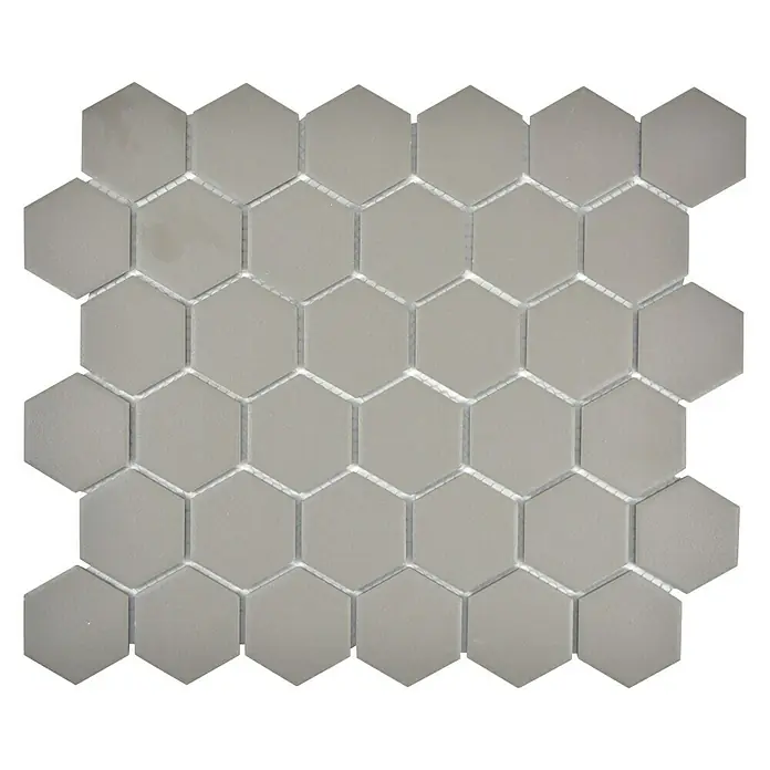 Mosaikfliese Hexagon Uni CU HX127 - 32,5 x 28,1 cm, Grau, Matt - Ansicht von oben
