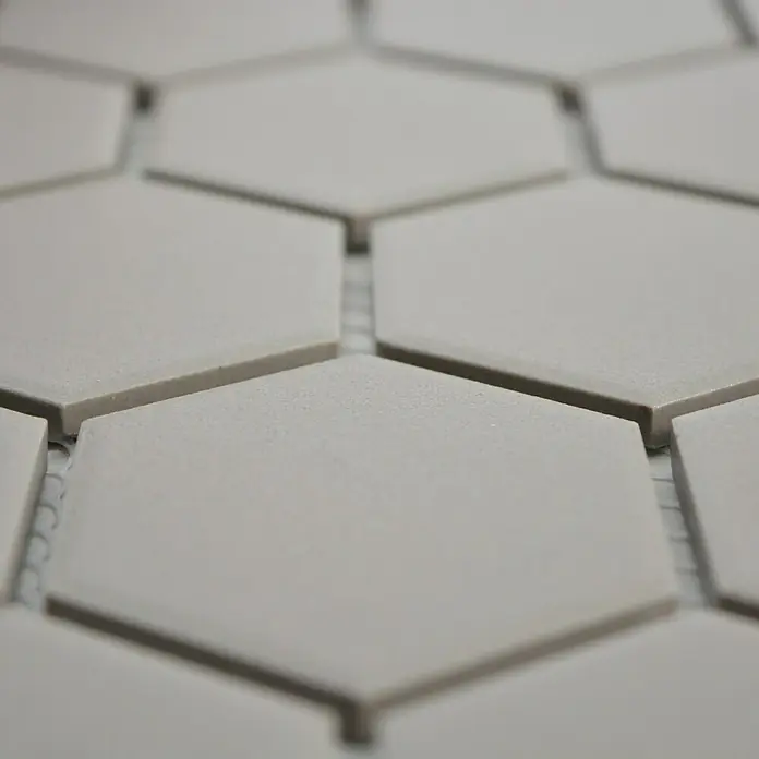 Mosaikfliese Hexagon Uni CU HX127 - 32,5 x 28,1 cm, Grau, Matt - Detailaufnahme
