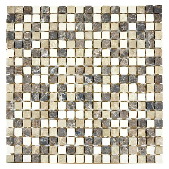 Mosaikfliese Quadrat Mix MOS 15/95 - 30,5 x 30,5 cm, Braun/Beige, Matt - Ansicht von oben