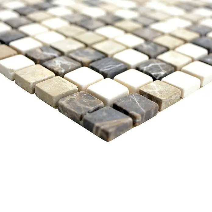 Mosaikfliese Quadrat Mix MOS 15/95 - 30,5 x 30,5 cm, Braun/Beige, Matt - Detailaufnahme