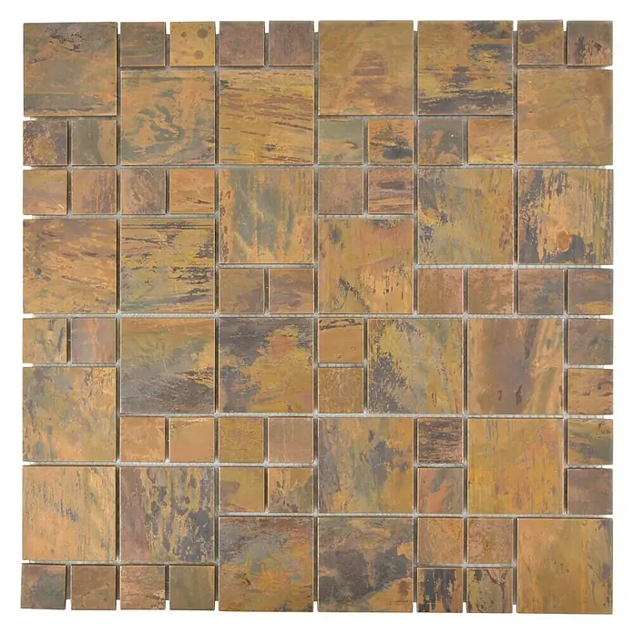 Mosaikfliese XK CO 36 - 30 x 30 cm, Kupfer, Matt - Ansicht von oben