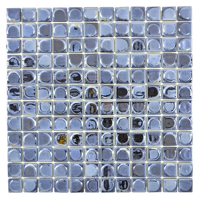 Mosaikfliese Quadrat Eco Uni SANDY 18 - 31,5 x 31,5 cm, Schwarz, Glänzend - Ansicht von oben
