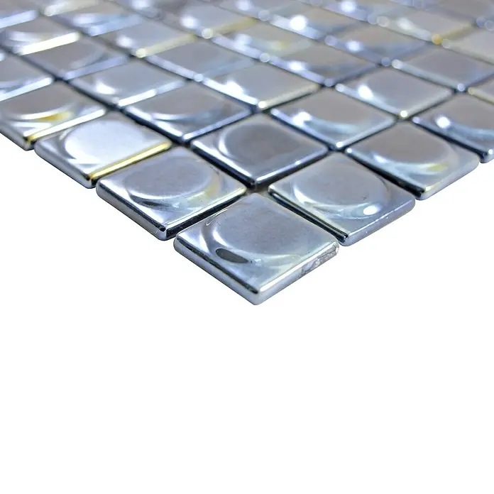 Mosaikfliese Quadrat Eco Uni SANDY 18 - 31,5 x 31,5 cm, Schwarz, Glänzend - Detailaufnahme