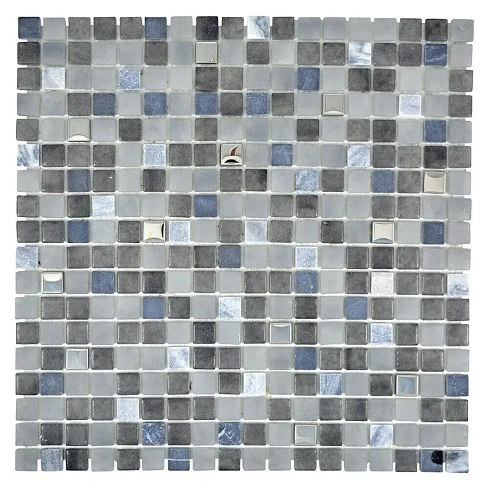 Mosaikfliese Quadrat Crystal Mix LOPE 34AN - 30 x 30 cm, Schwarz, Glänzend - Ansicht von oben