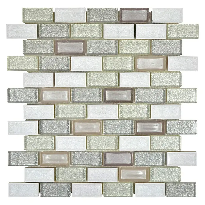 Mosaikfliese Crystal Mix ICE BR11 - 30 x 30 cm, Weiß, Glänzend - Ansicht von oben