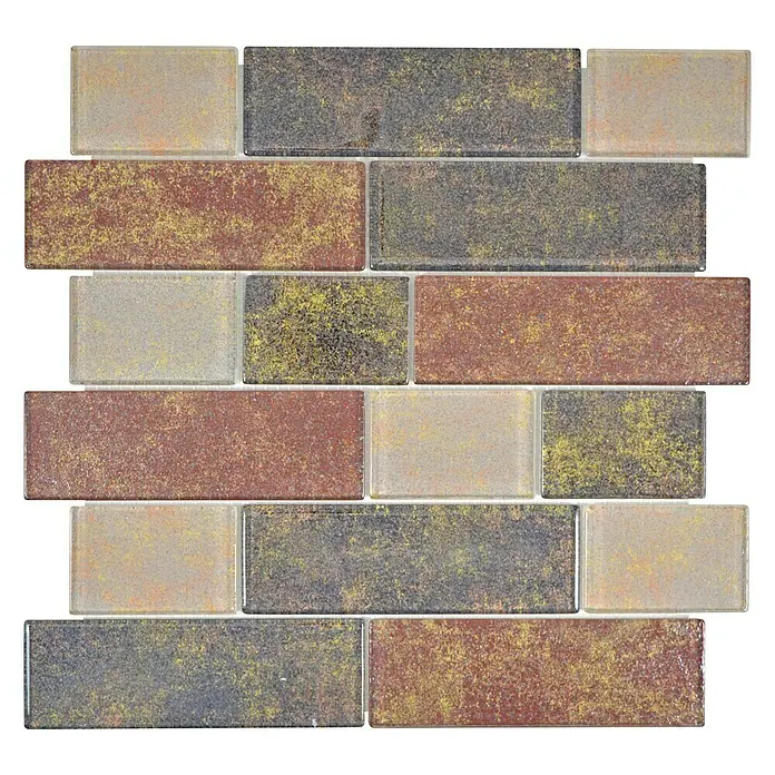 Mosaikfliese Mauerverbund LOFT 79LF - 30 x 30 cm, Braun/Beige, Glänzend - Ansicht von oben