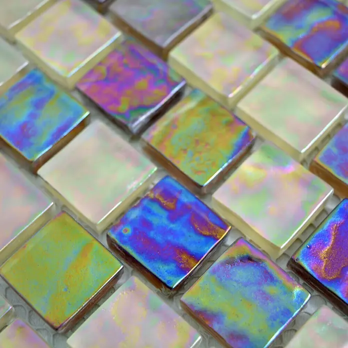 Mosaikfliese Quadrat Crystal Brick XCM SK65 - 29,8 x 29,8 cm, Bunt, Glänzend - Detailaufnahme