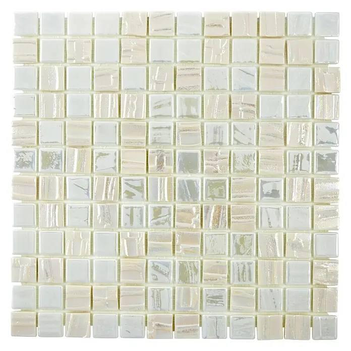 Mosaikfliese Quadrat Eco Mix JULIA 11 - 31,5 x 31,5 cm, Weiß, Glänzend - Ansicht von oben